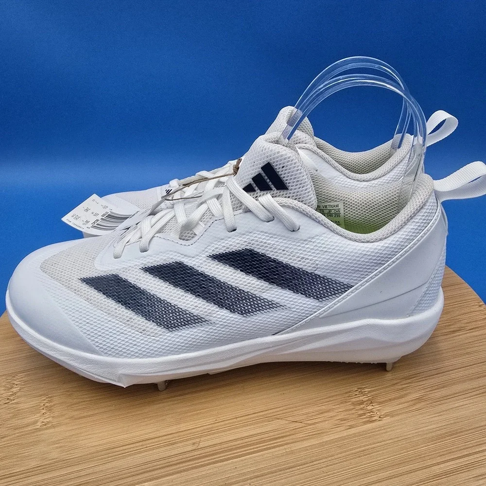 Adidas Adizero Instinct Softball Shoes Metal‎ Cleats White Navy Women 7 IH3468